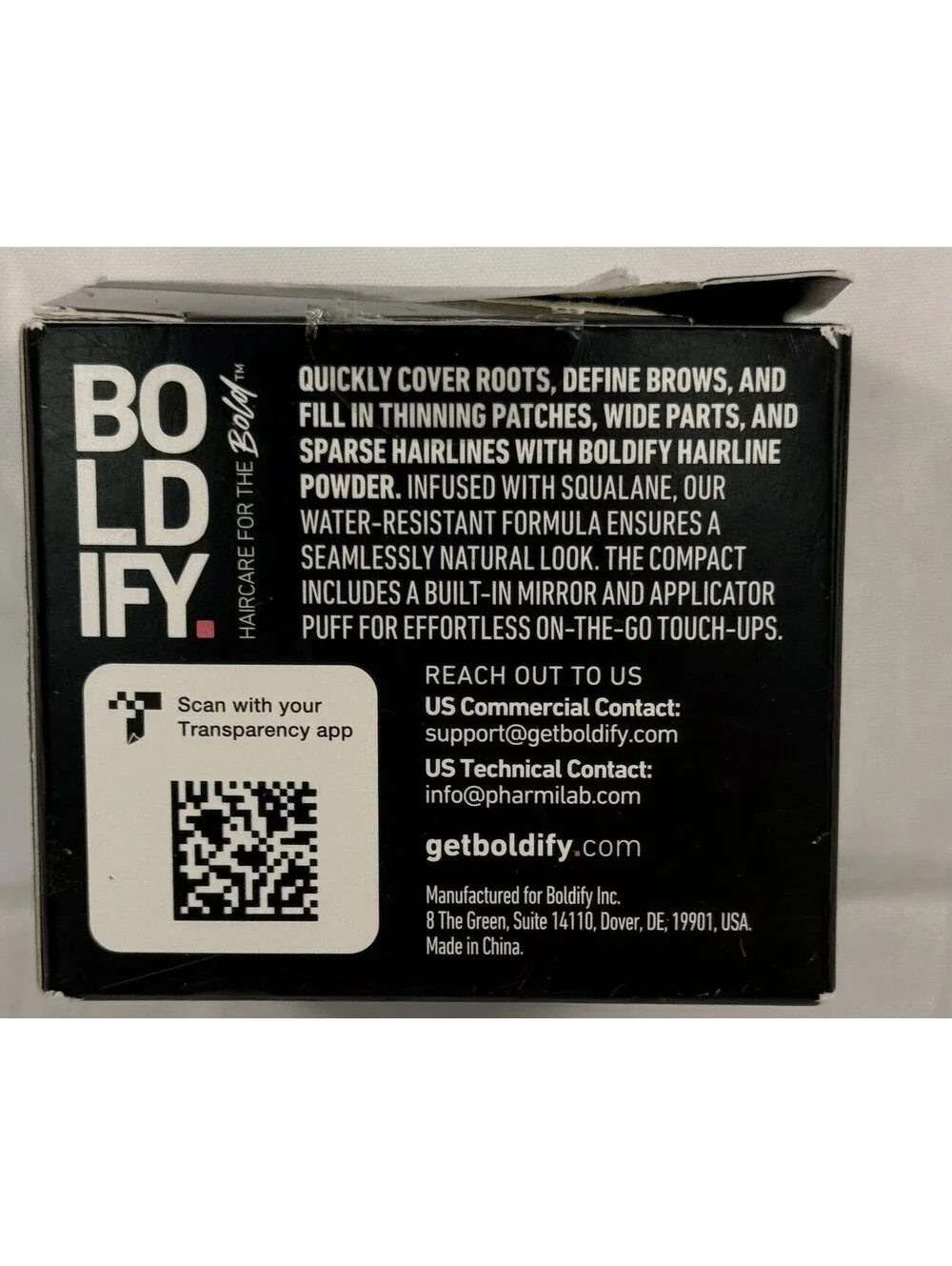 Boldify Hairline Powder Dark Brown .14oz Exp 5/17/28 Hair Product With Mirror